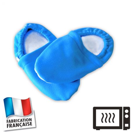 Idée cadeau : Chaussons bouillottes bleus